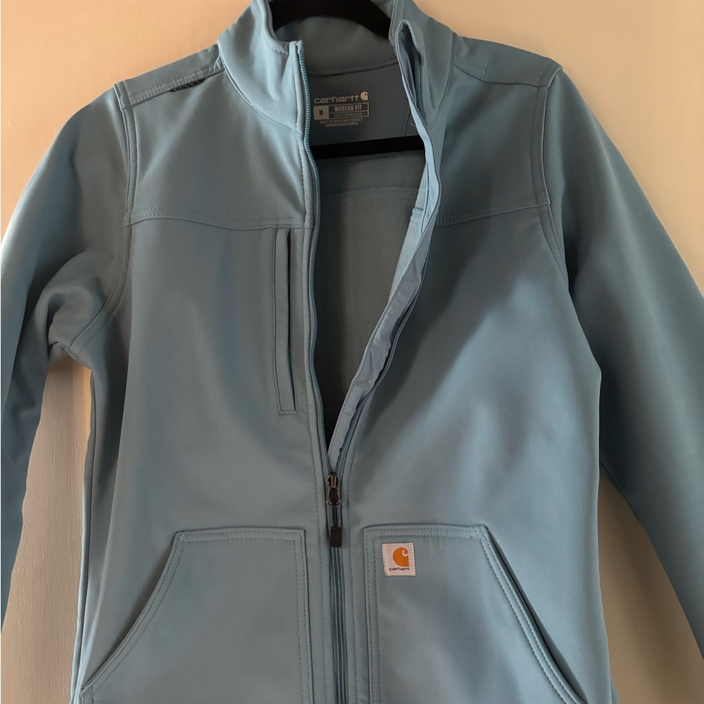 Carhartt; WOMEN'S RUGGED FLEX® PEAK BONDED FLEECE SCRUB JACKET light blue medium